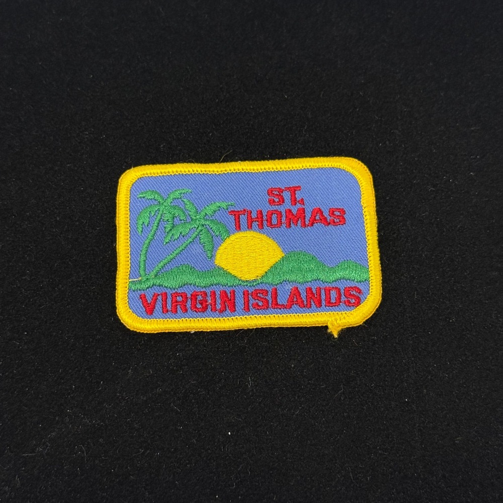 Vintage St Thomas Virgin Islands Souvenir Patch Tropical Palm Tree Embroidered